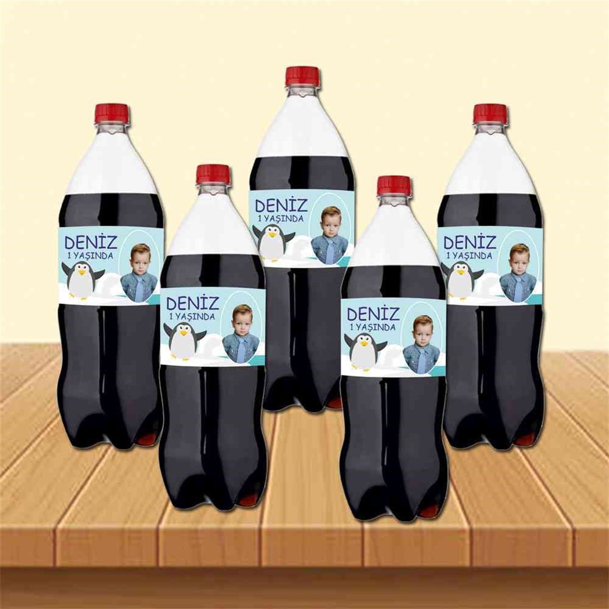 Mavili Penguen Konsepti Cola Şisesi Bandı   