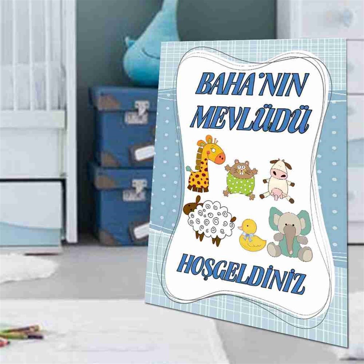 Mevlüt Sevimli Hayvan Konsepti Ayaklı Pano 