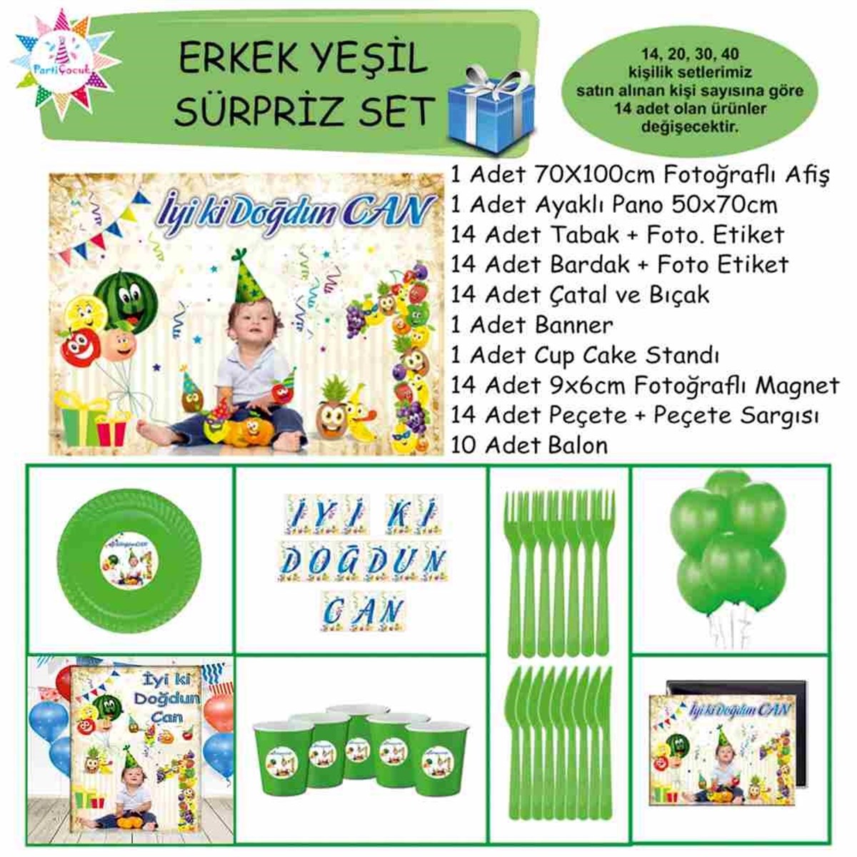 Meyve Desenli Parti Süpriz Set 