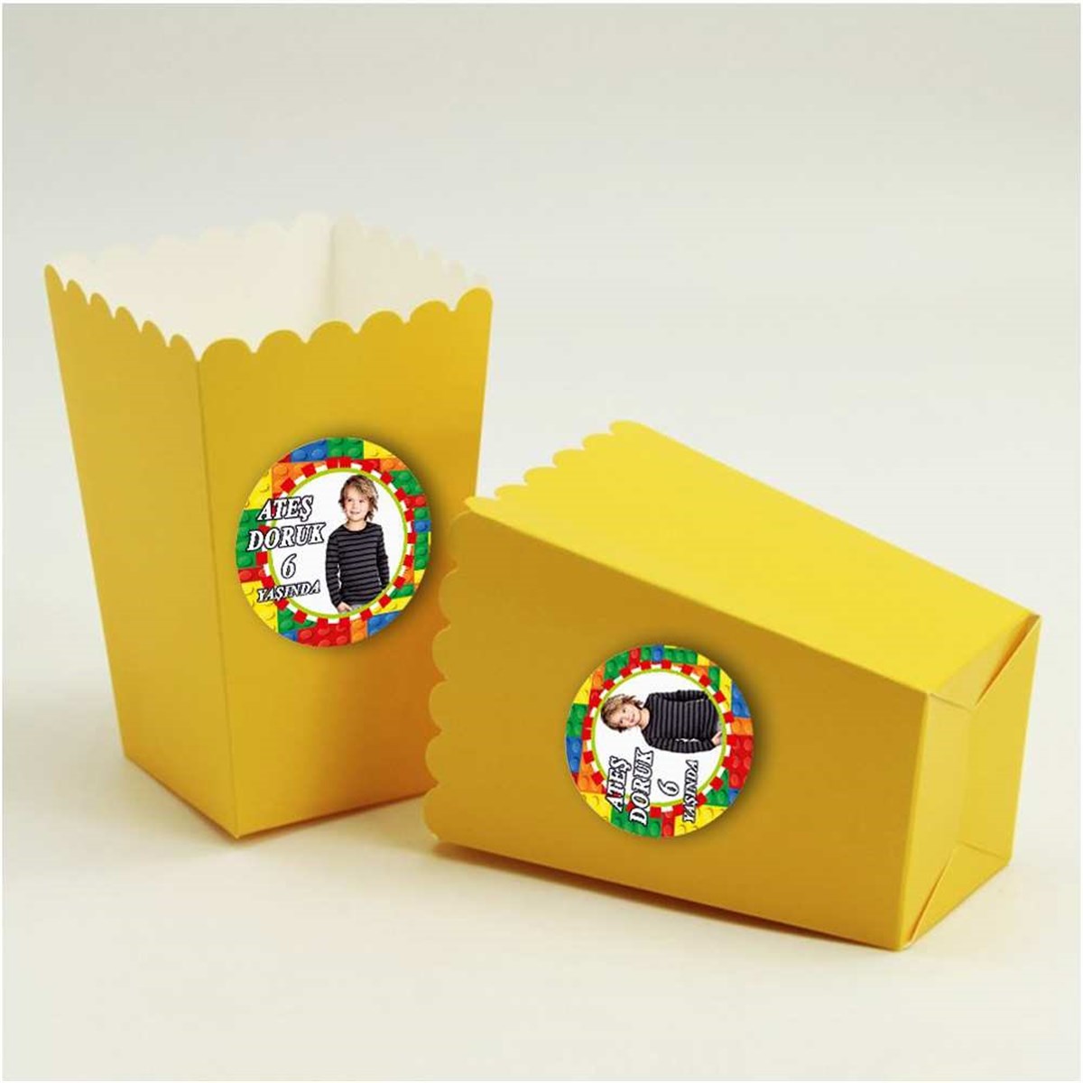 Meyve Etiketli Popcorn Kutusu 10 Adet 