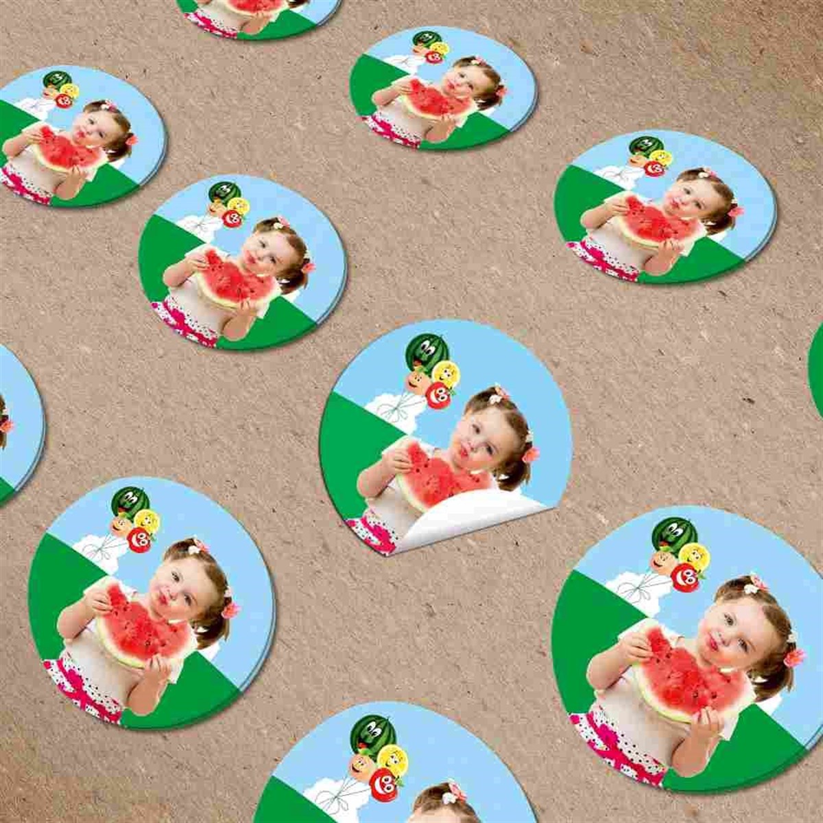 Meyve Konsept Kişiye Özel Sticker 30 Adet  