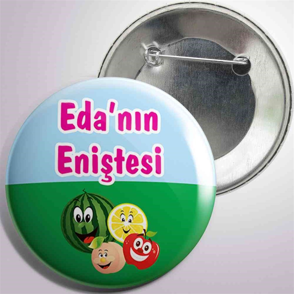 Meyve Konsepti Kişiye Özel İğneli Metal Rozet  