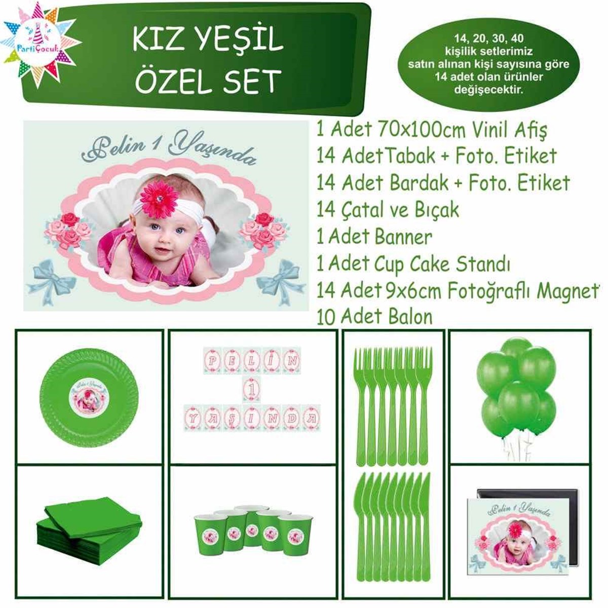 Mint Bahar Masa Süslemesi Konsept Özel Set 