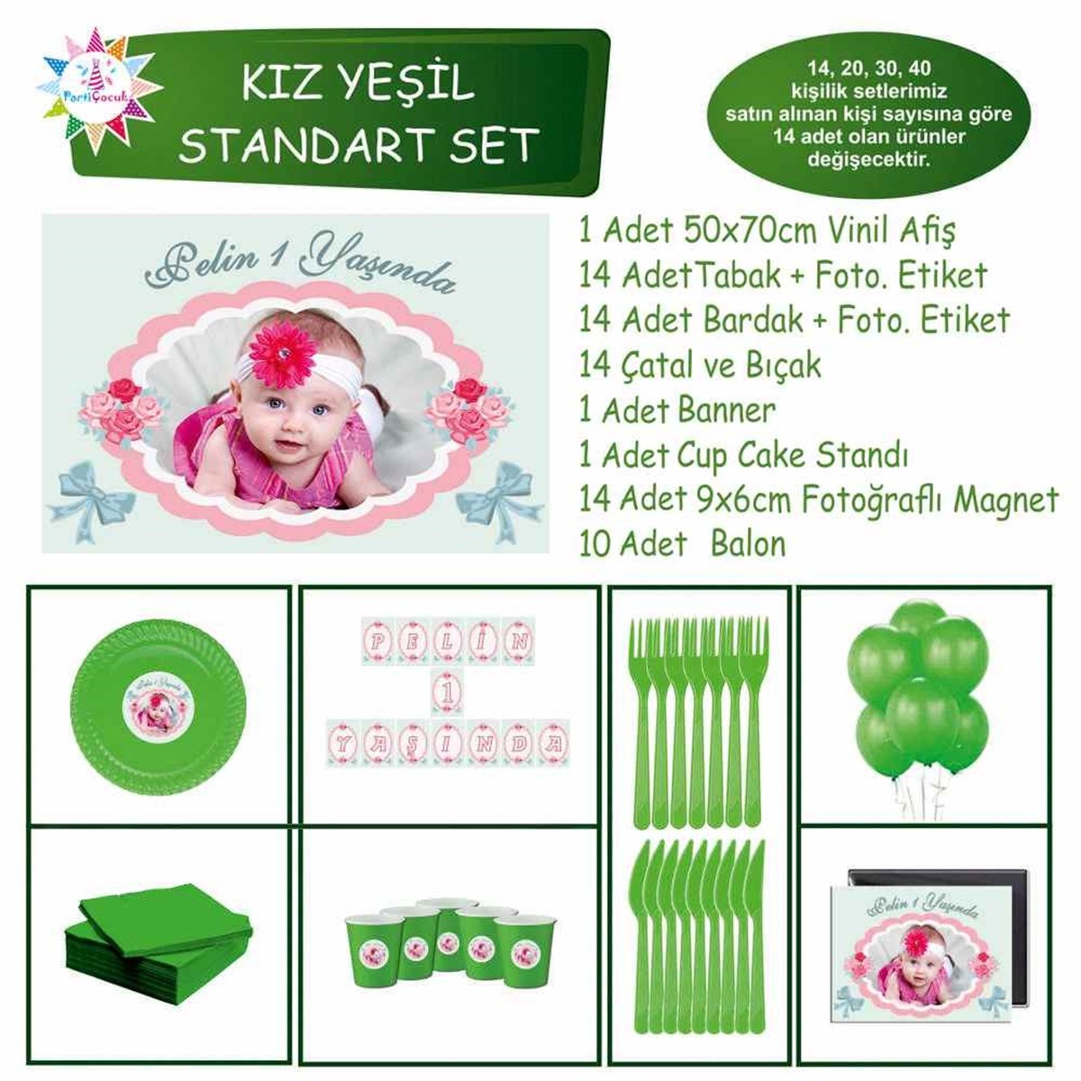 Mint Bahar Masa Süslemesi Konsept Standart Set 