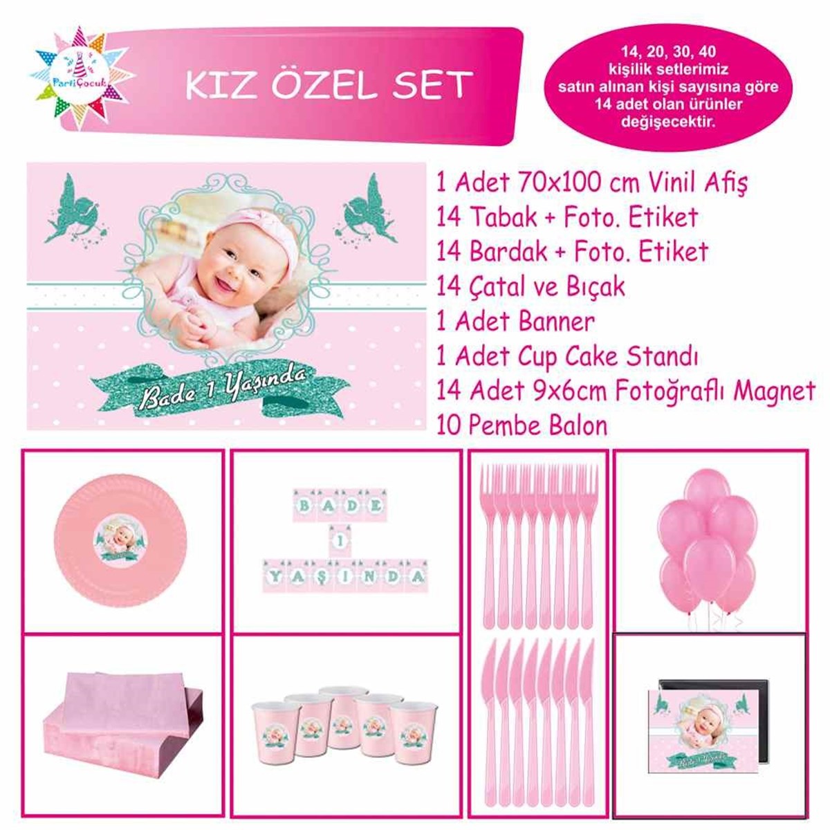 Mint Melek Parti Süsleri Özel Set 