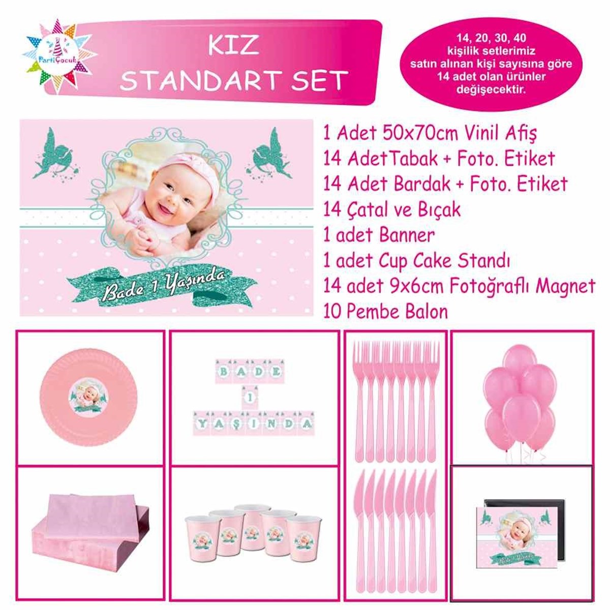 Mint Melek Parti Süsleri Standart Set  