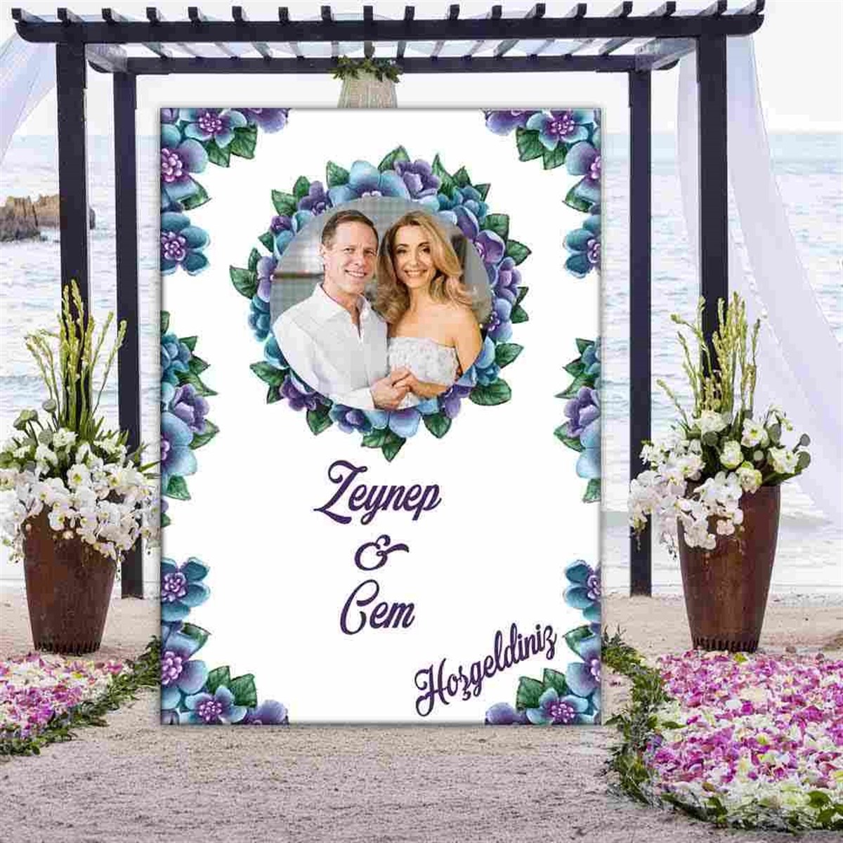 Mor Çiçekli Katlanmaz Pano 