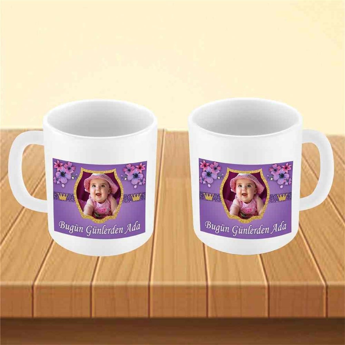 Mor Çiçekli Konsept Kupa Bardak Mug  
