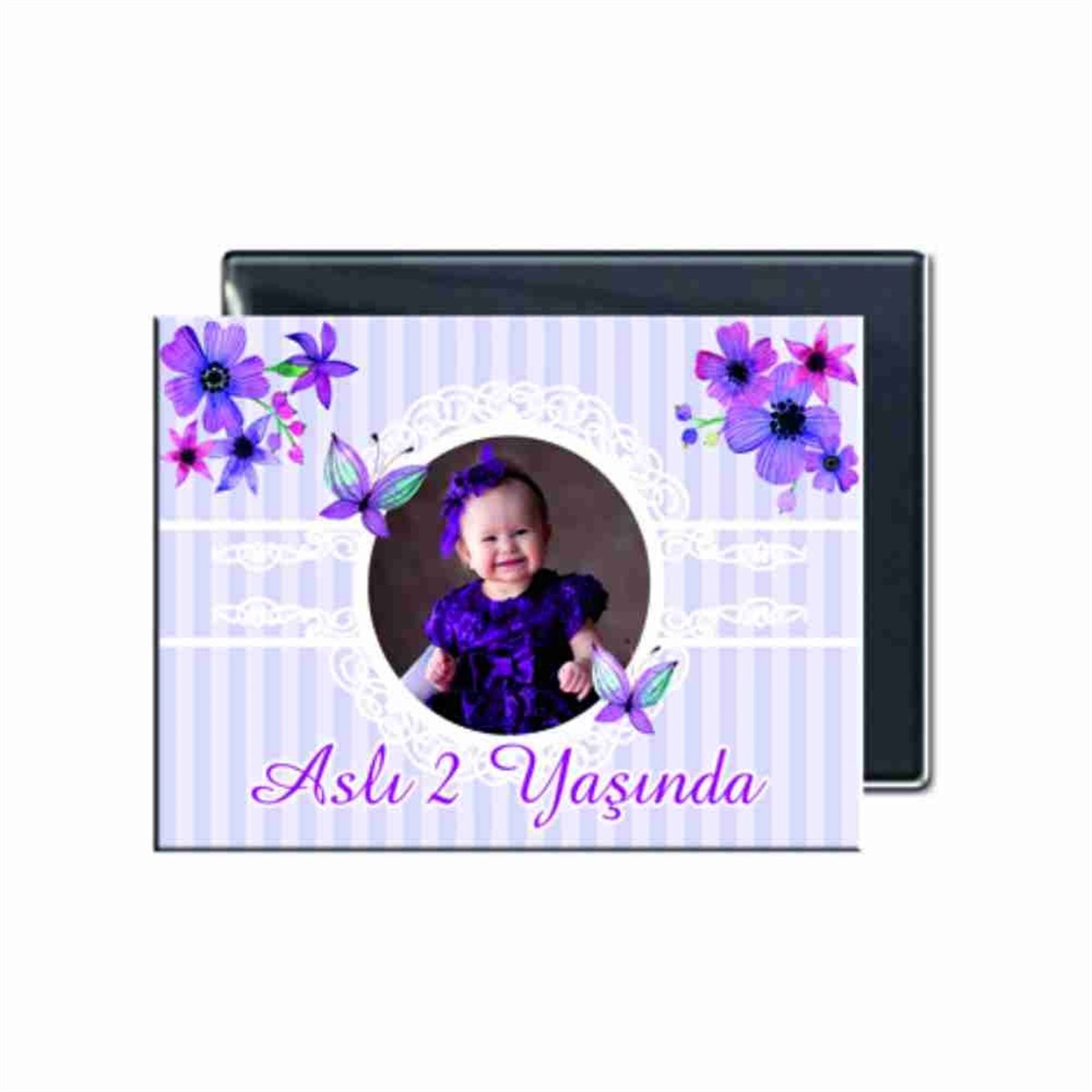 Mor Kelebek Buzdolabı Magneti  