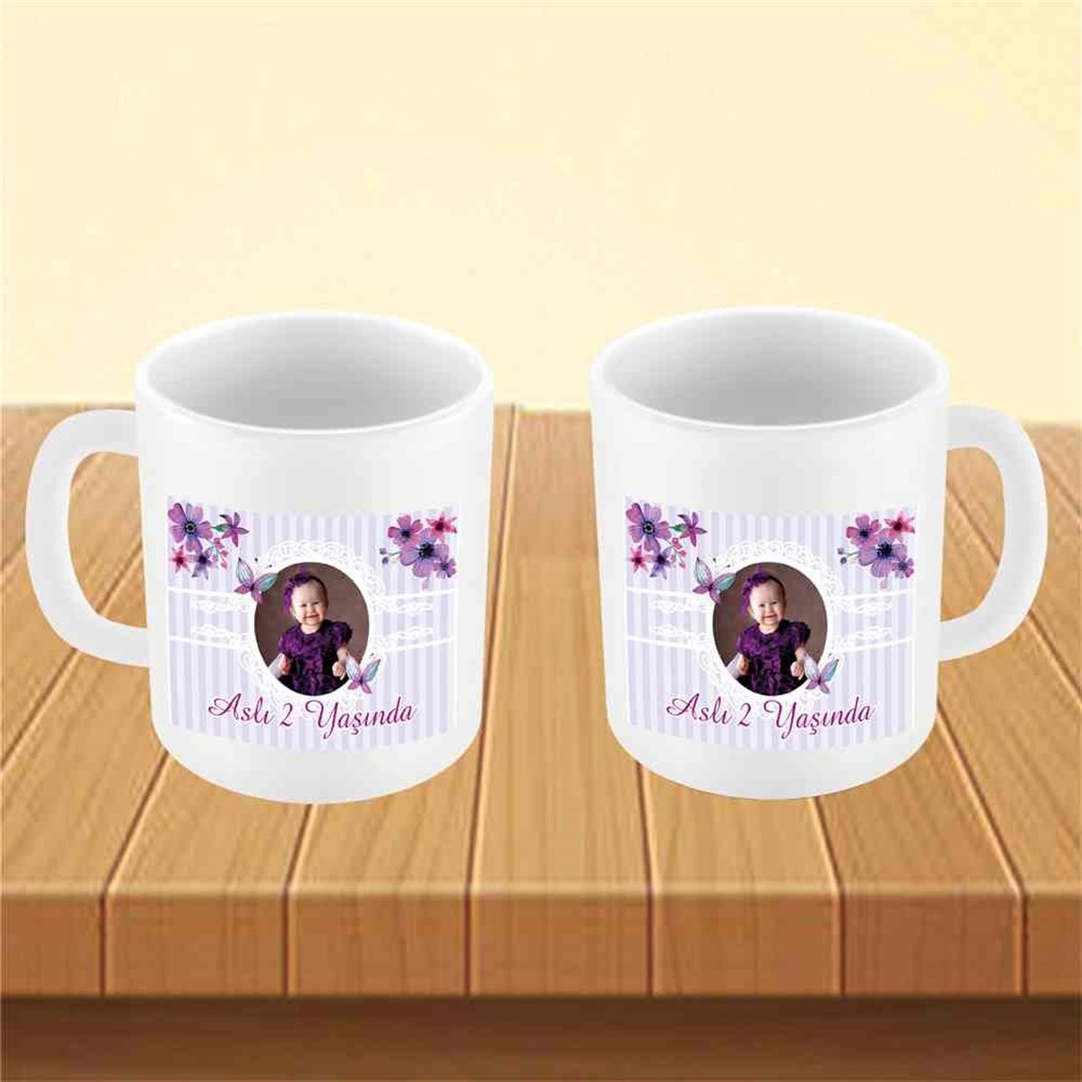 Mor Kelebek Konsept Kupa Bardak Mug  