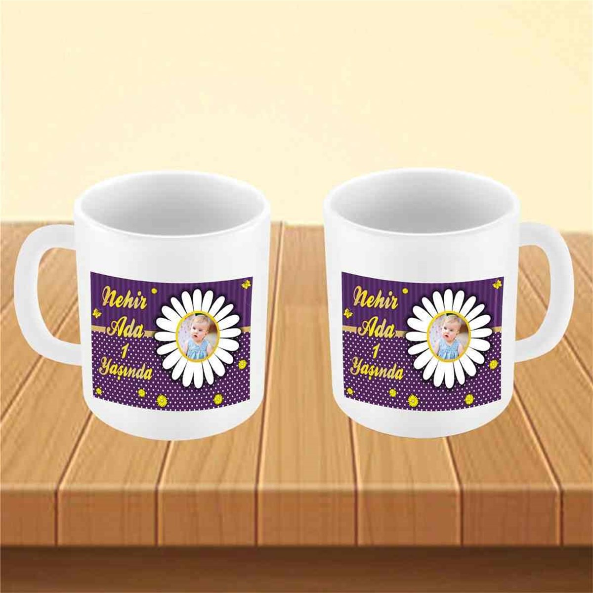 Mor Papatya Konsept Kupa Bardak Mug  