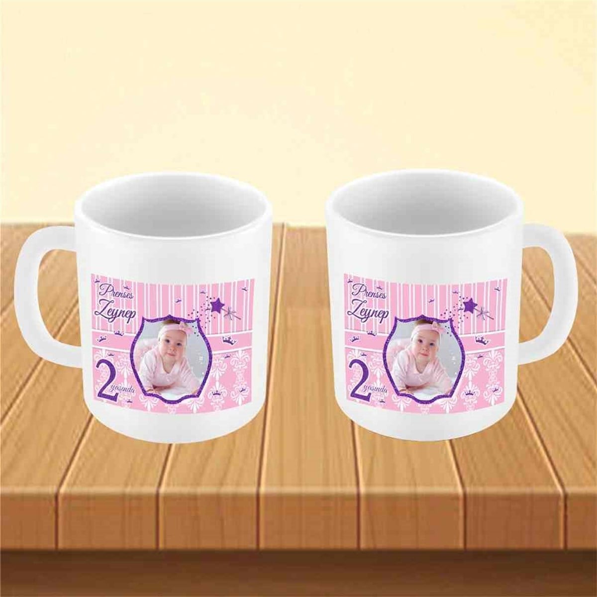 Mor Pembe Prenses Konsept Kupa Bardak Mug  