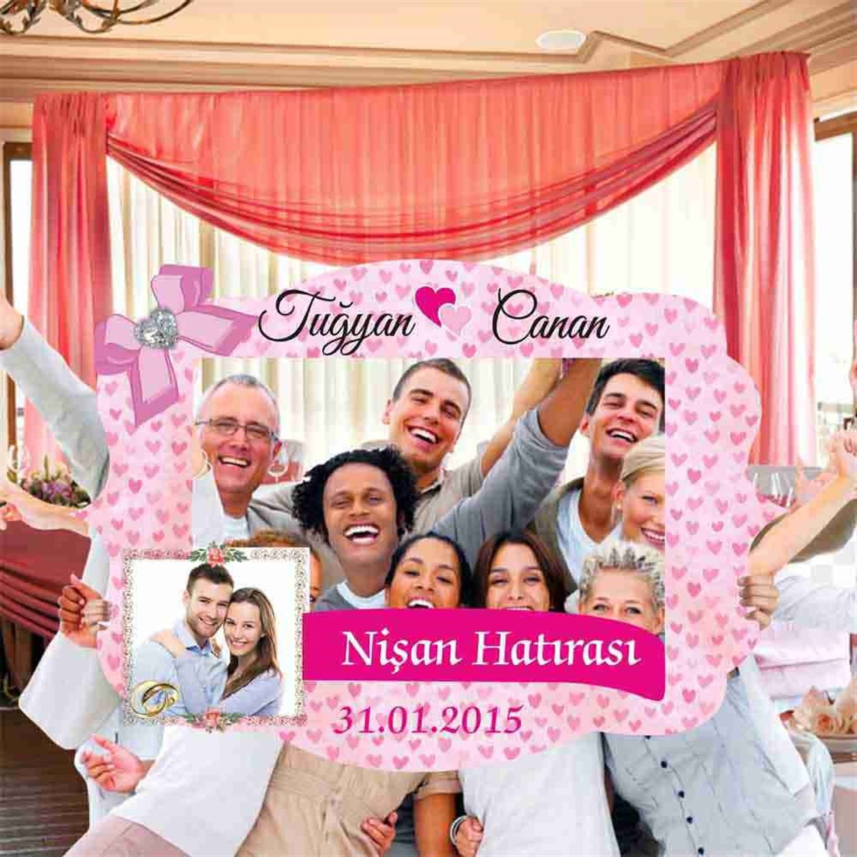 Nişan Hatırası Baskılı Nişan Fotoğraf Çekilme Çerçeve 