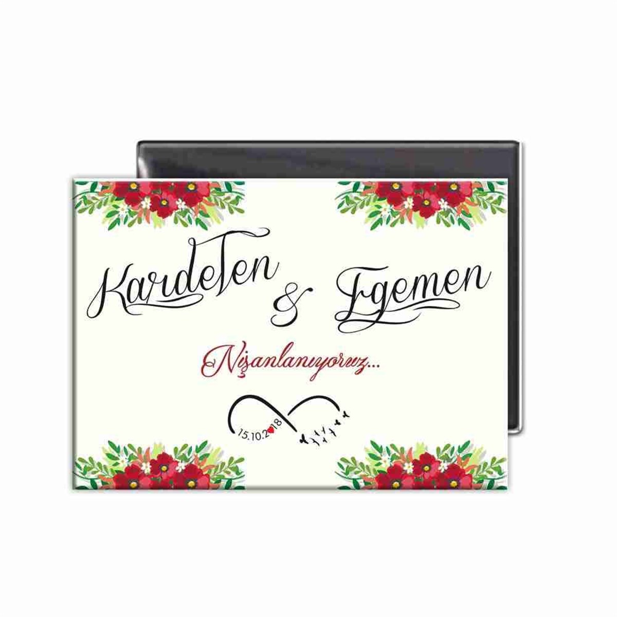 Nişan hatırası kişiye özel Magnet 
