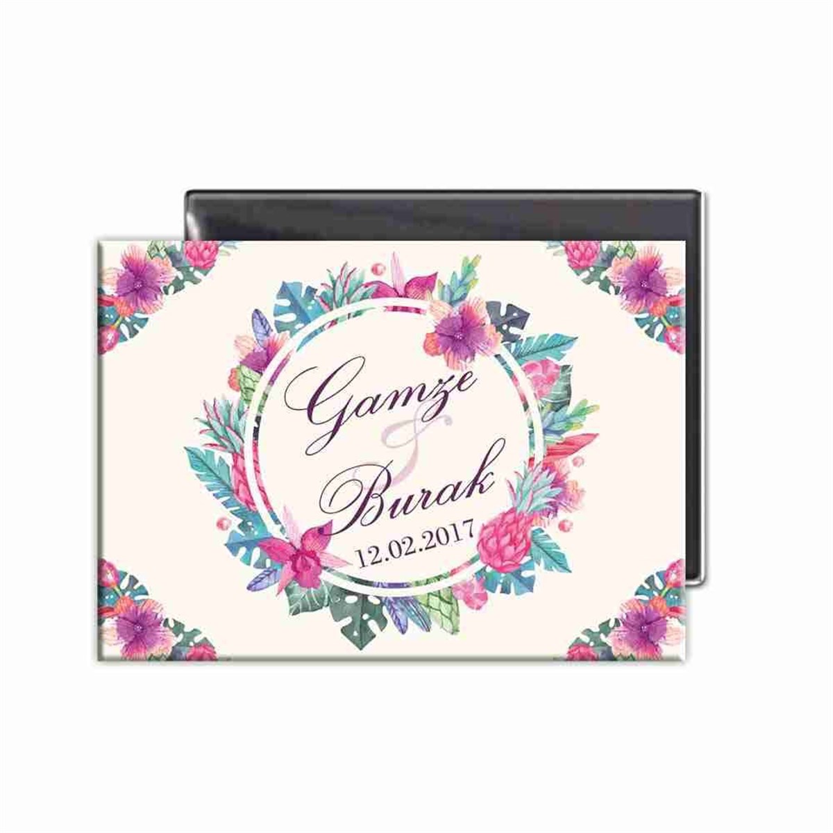 Nişan Hatırası Vintage Yapışkanlı Magnet 