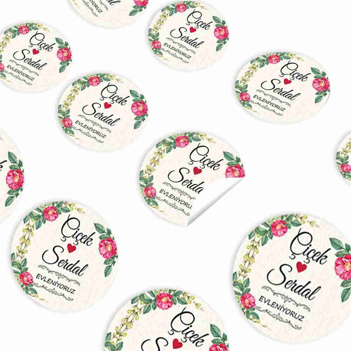 Nişan Hediyelik Sticker 30 Adet 