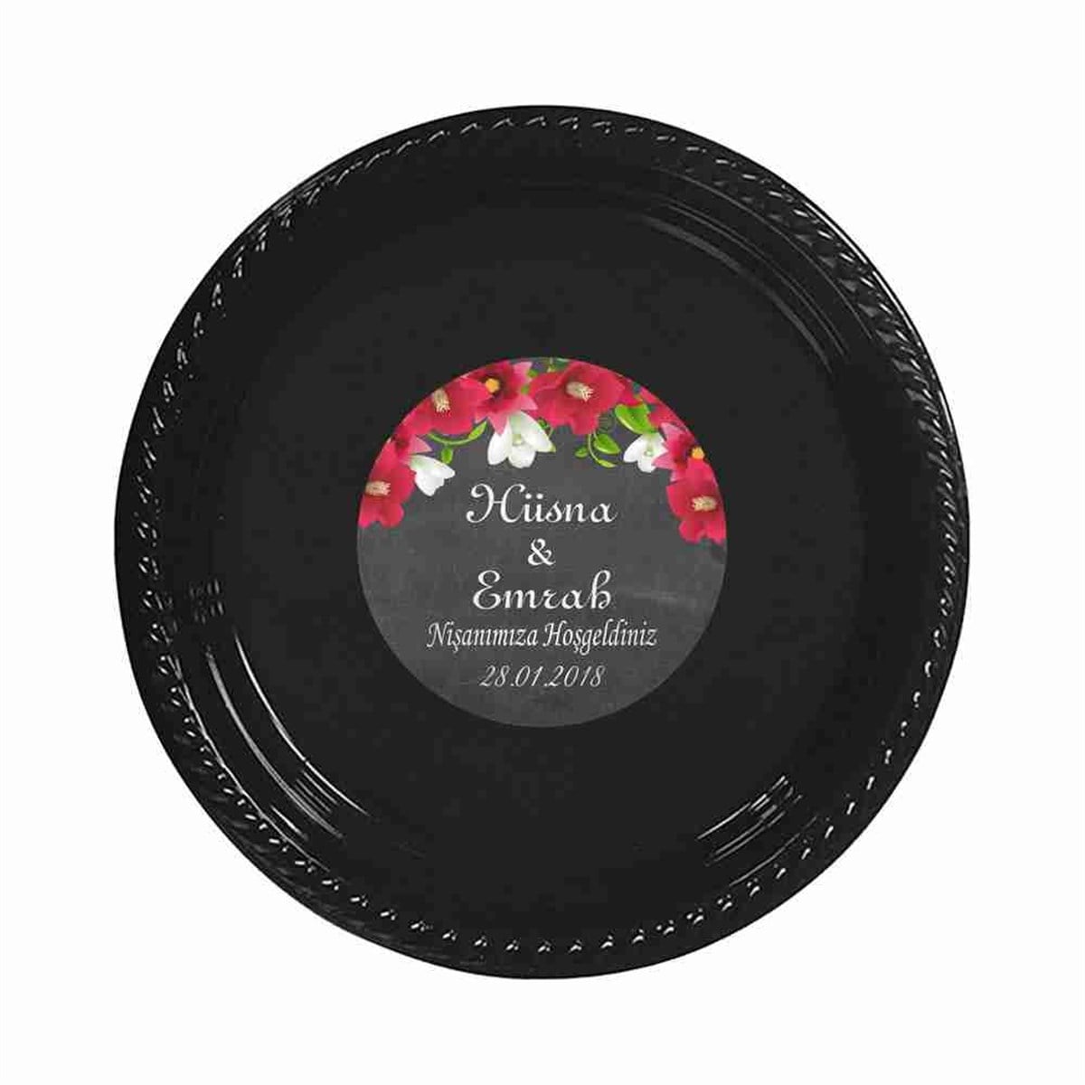 Nişan Hediyelik Süsleme Stickerlı Tabak 