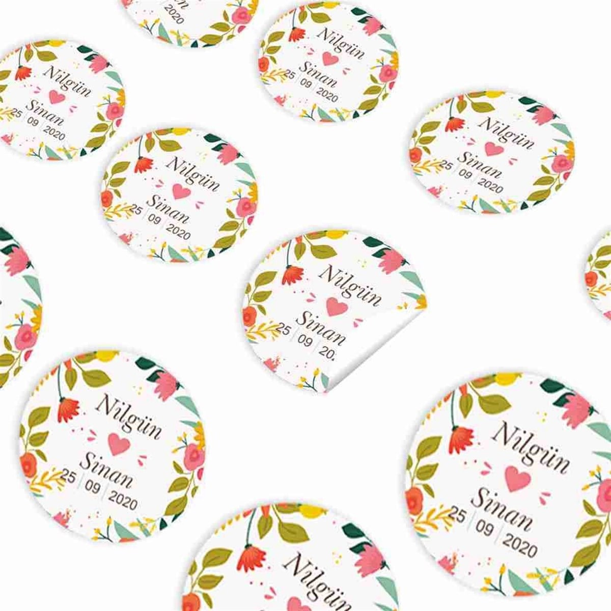 Nişan için Tasarım Sticker 30 Adet 