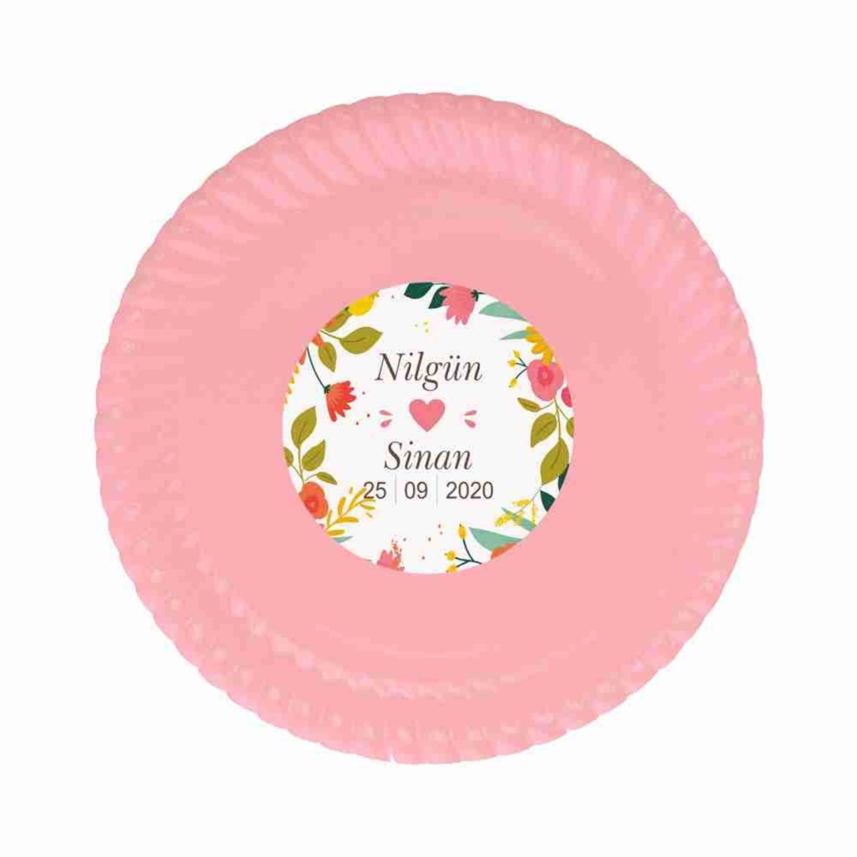 Nişan için Tasarım Stickerlı Tabak 