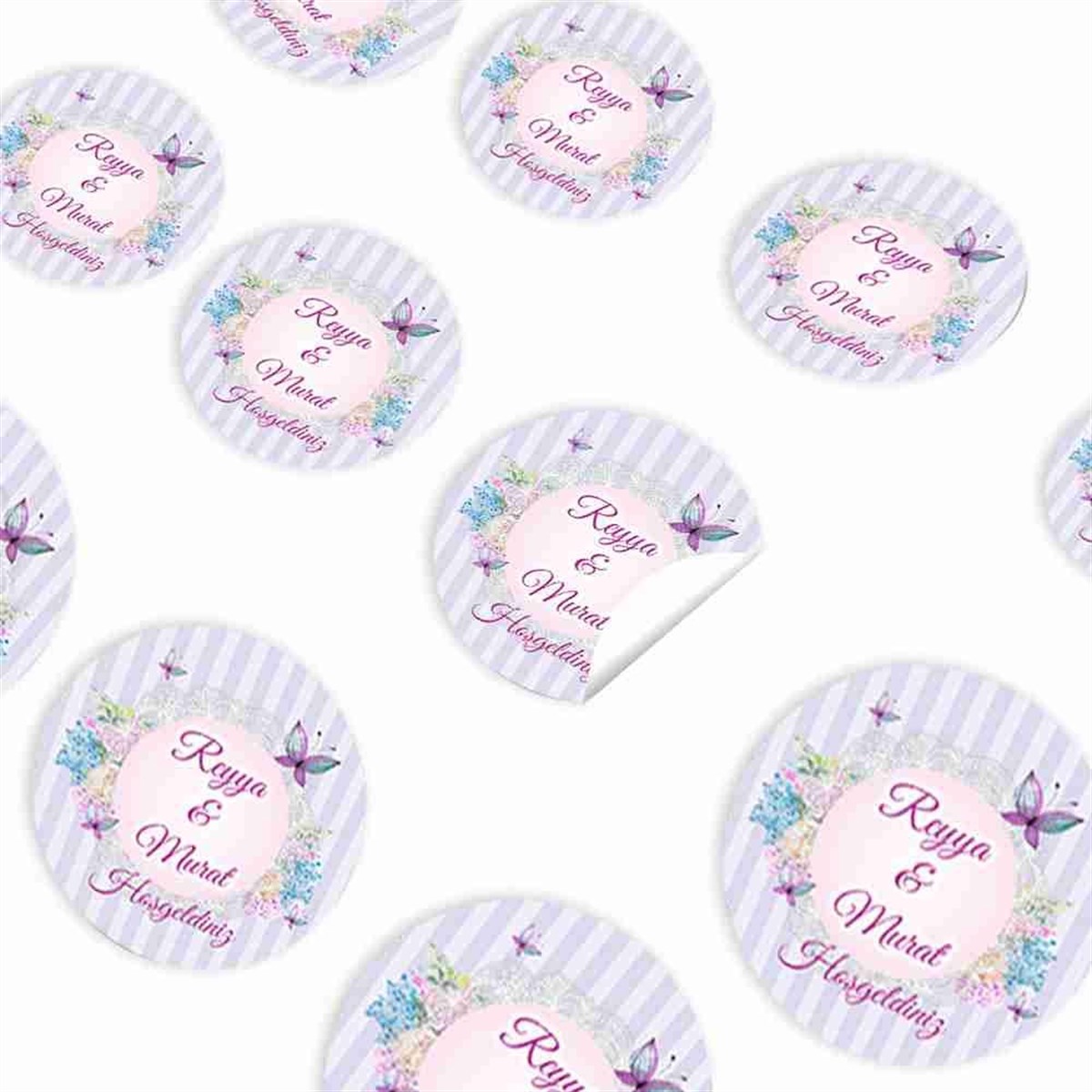 Nişan İsimli Hediyelik Etiket 30 Adet 