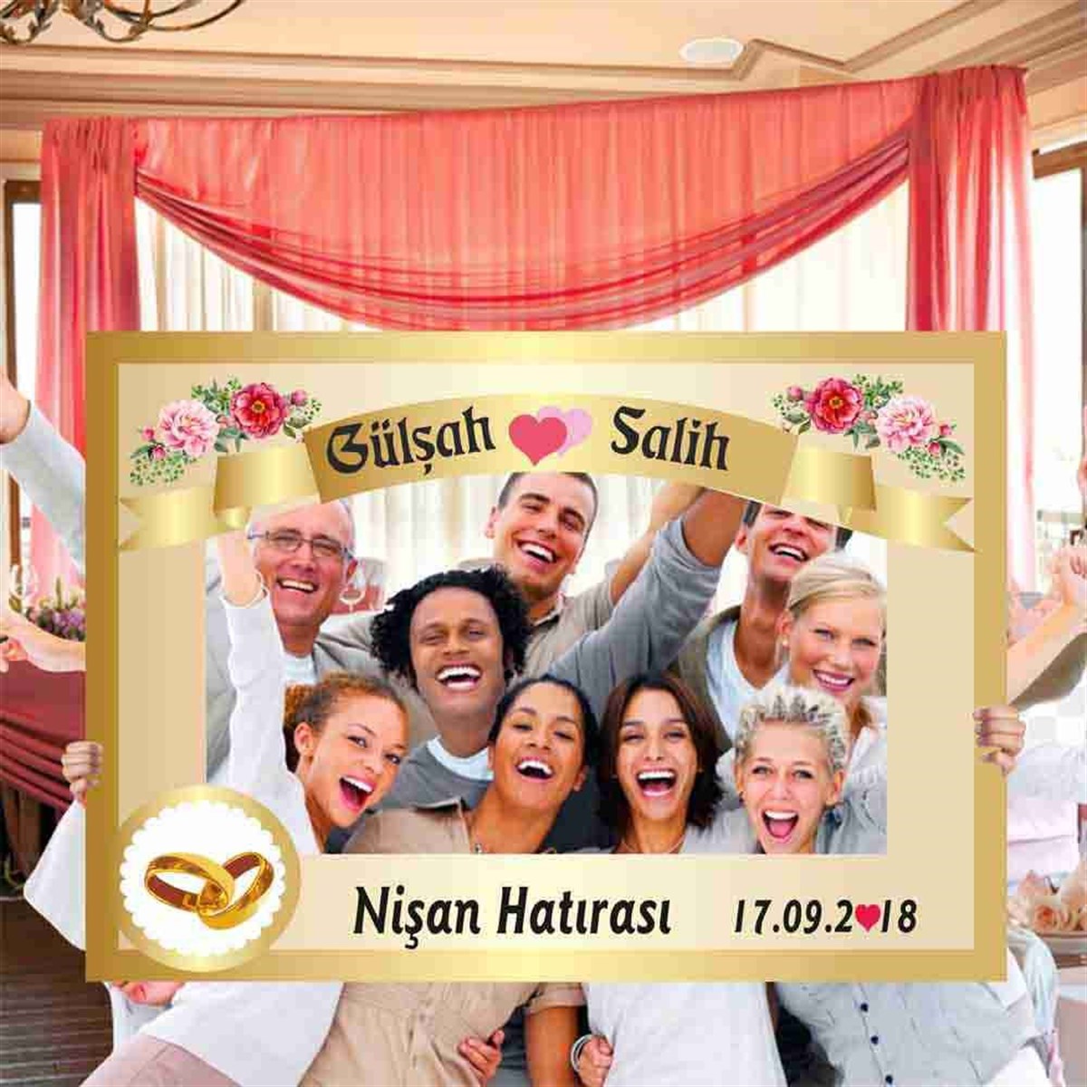 Nişan İsimli Selfie Çerçeve  