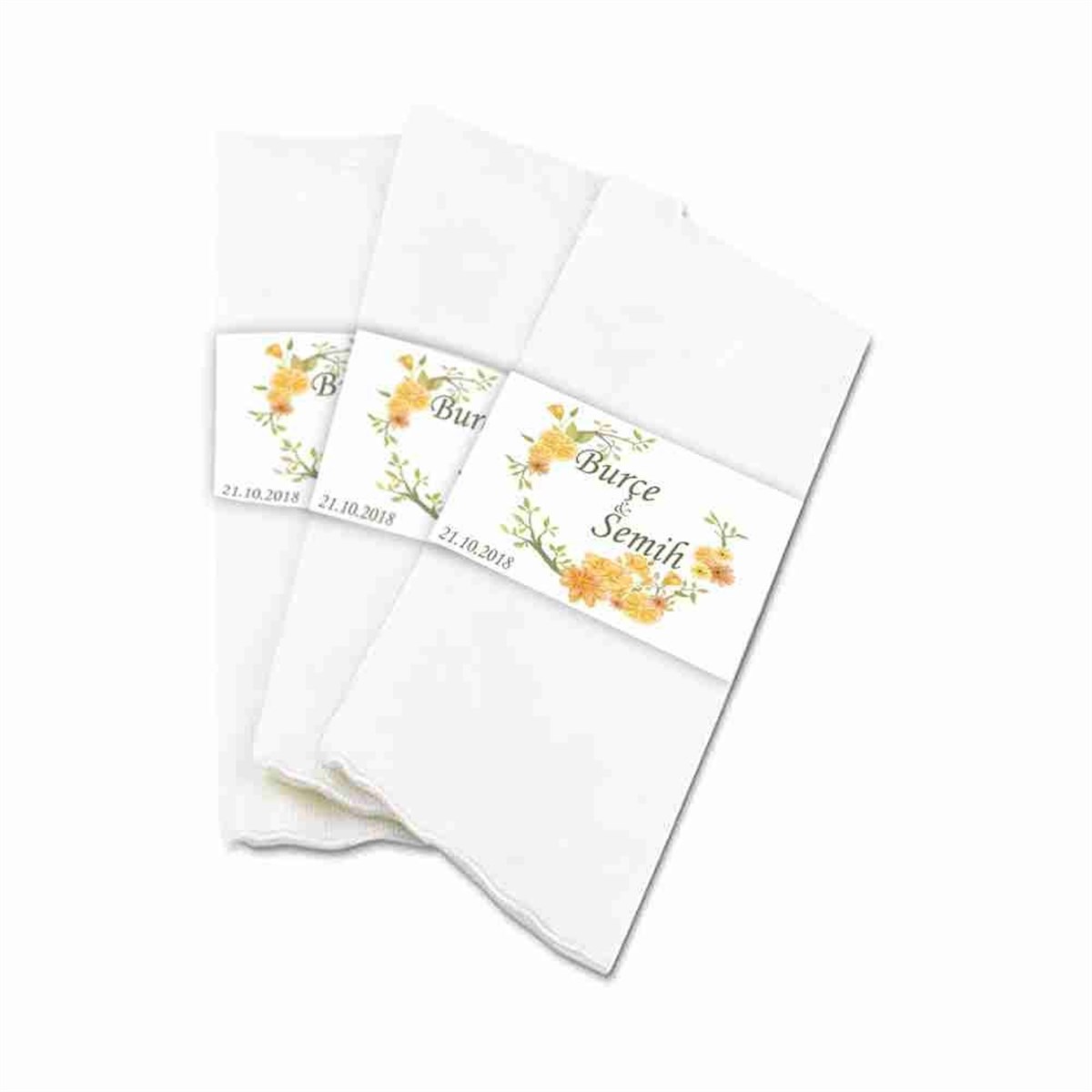 Nişan İsme Özel Baskılı Peçete Sargı 