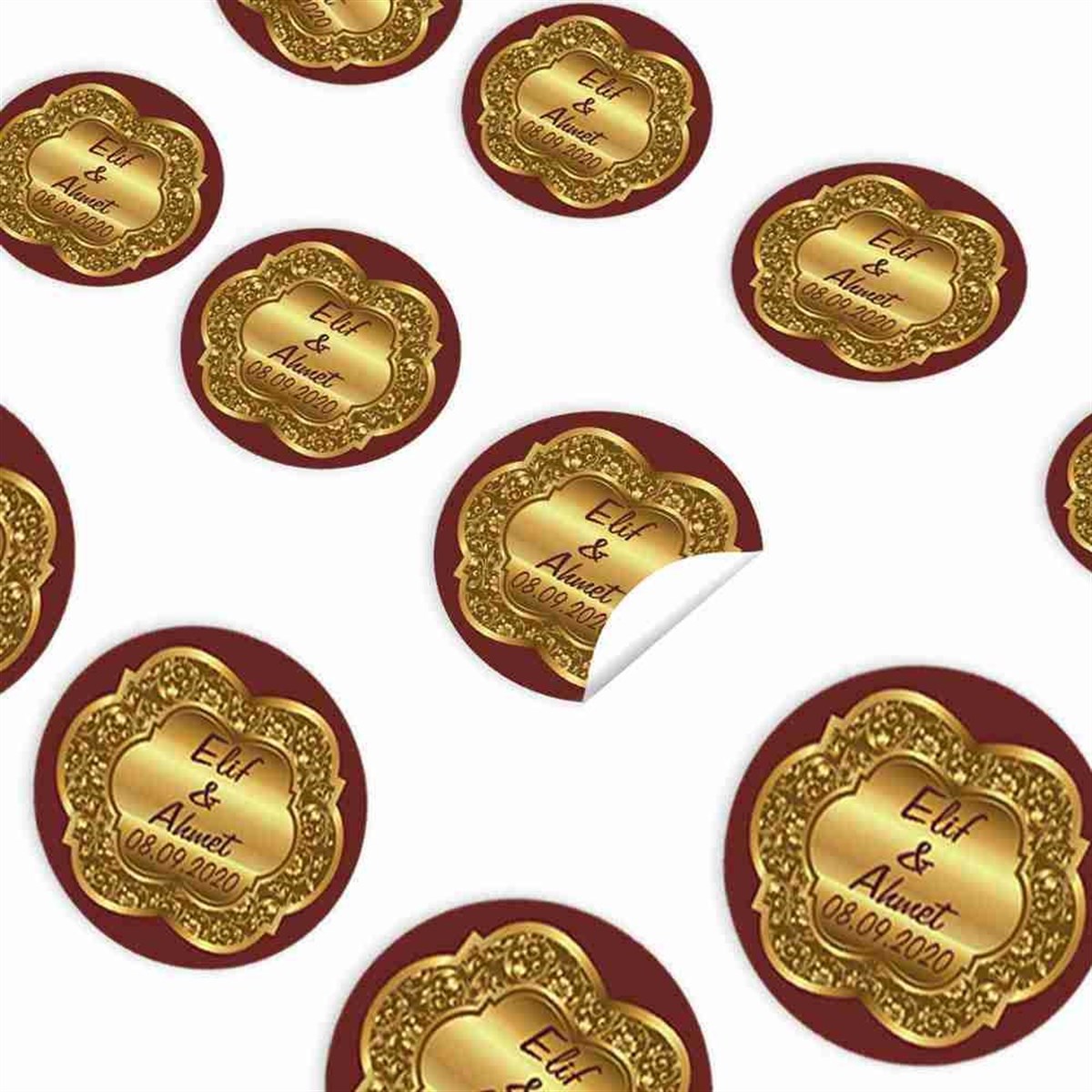 Nişan Kişiye Özel Tasarım Sticker 30 Adet 