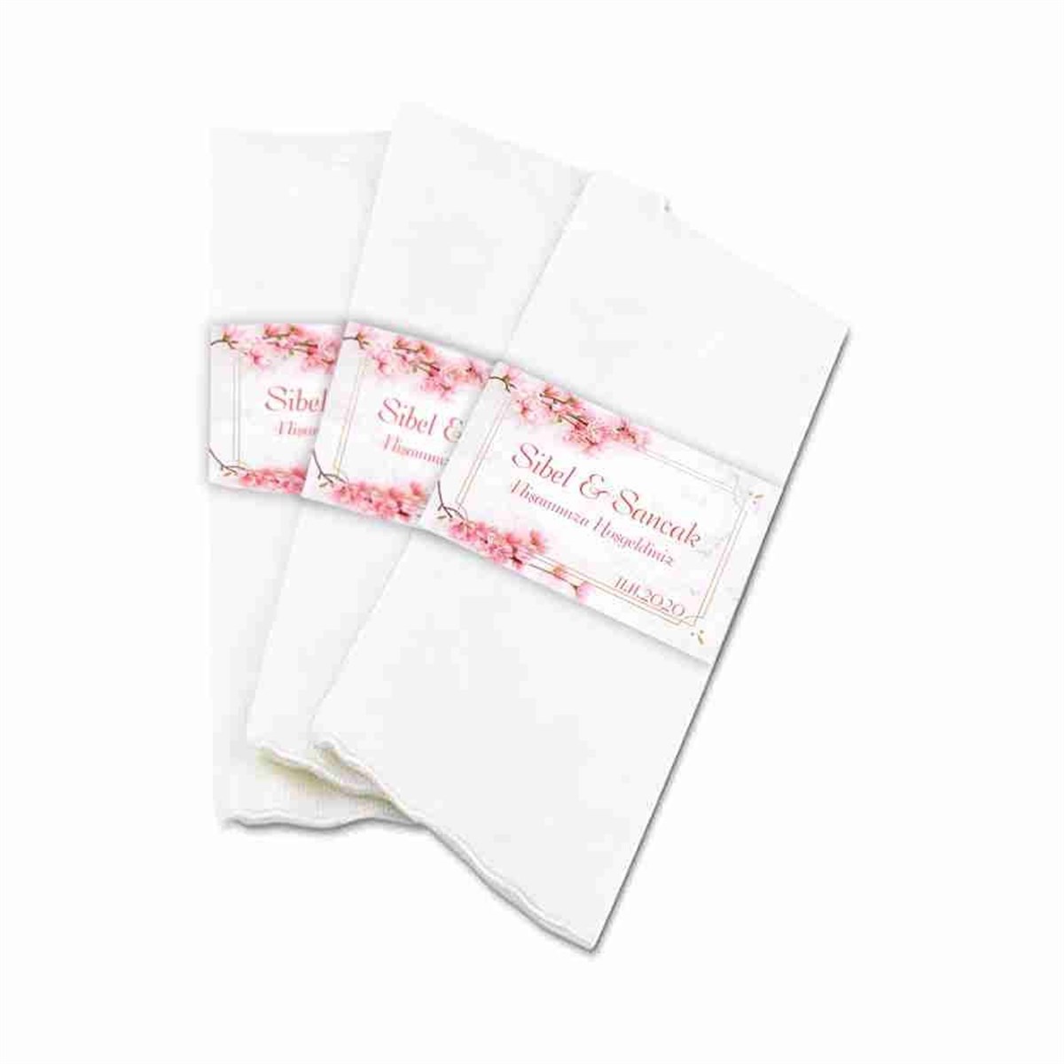 Nişan Masa Dekoru Peçete Sargı Baskı 