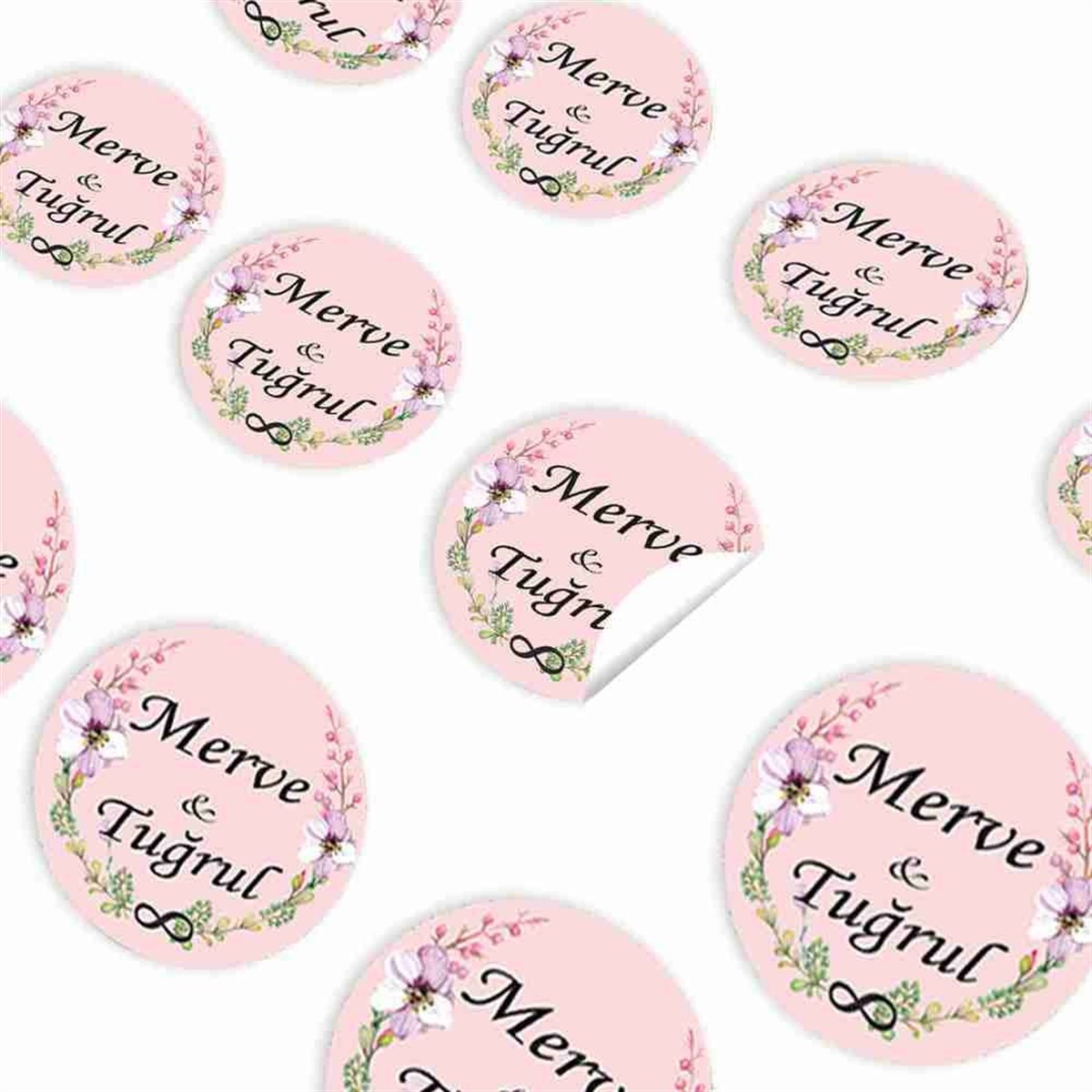 Nişan Masa Süsleme Kavanoz Sticker 30 Adet 