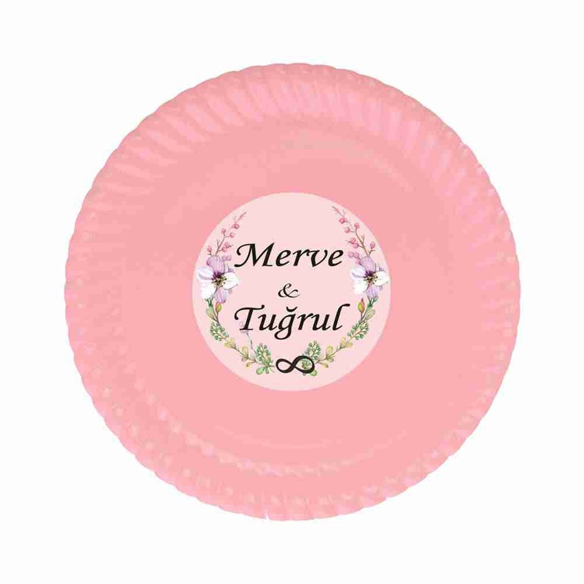 Nişan Masa Süsleme Kavanoz Stickerlı Tabak 