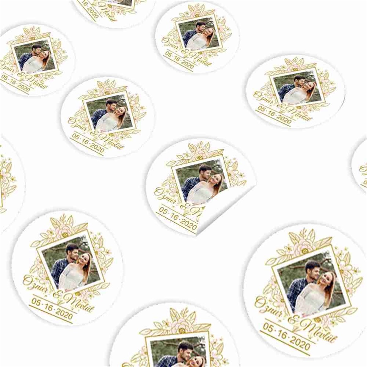 Nişan Organizasyon Sticker 30 Adet 