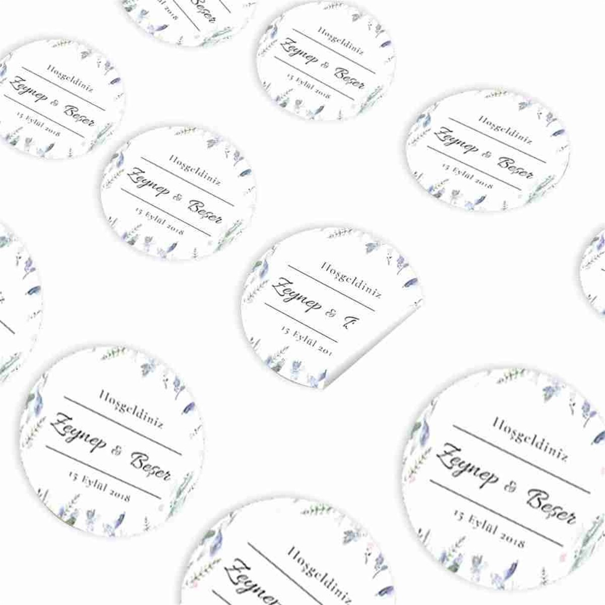 Nişan Organizasyon Sticker 30 Adet 