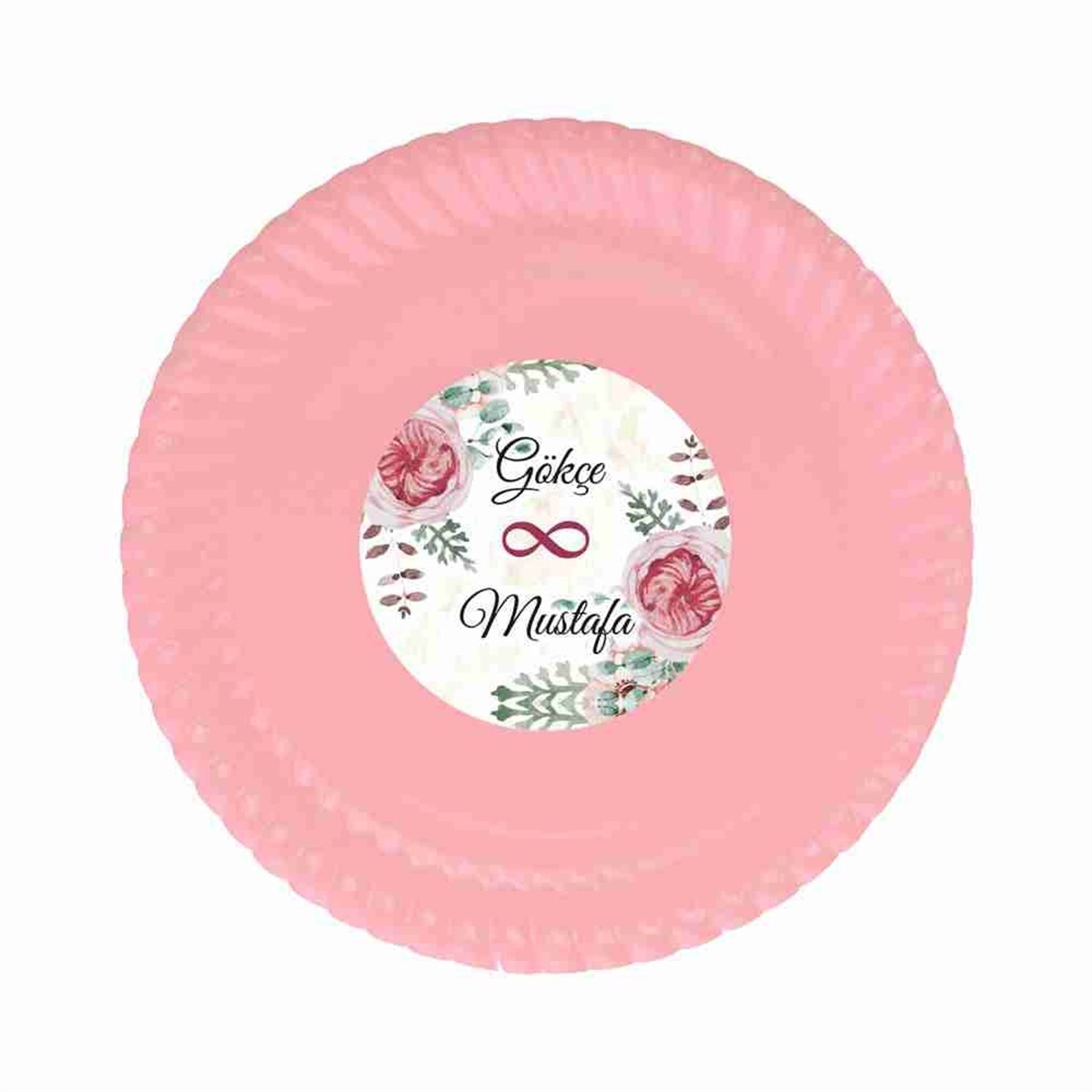 Nişan Organizasyonları Hediyelik Stickerlı Tabak 
