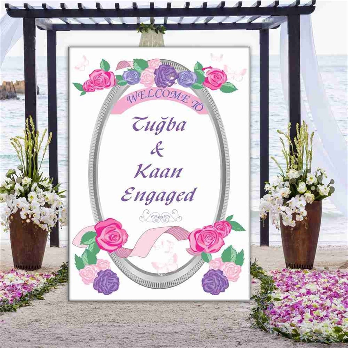 Nişan Pankart Hoş Geldin Karşılama Katlanmaz Pano 