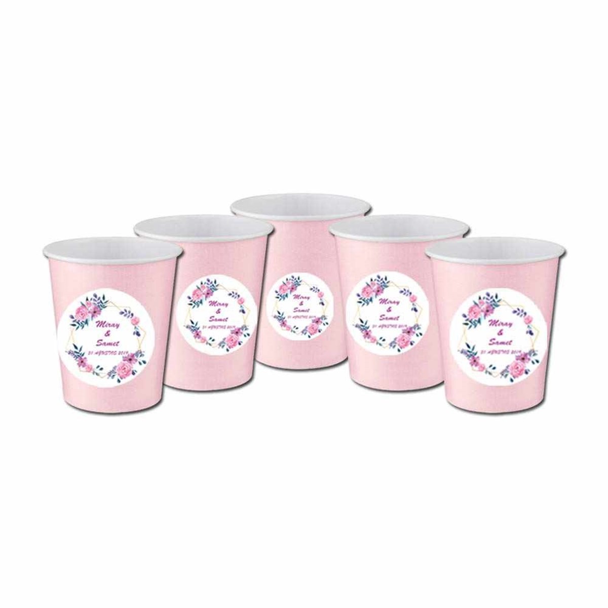 Nişan Parti Stickerlı Bardak 5 Adet 