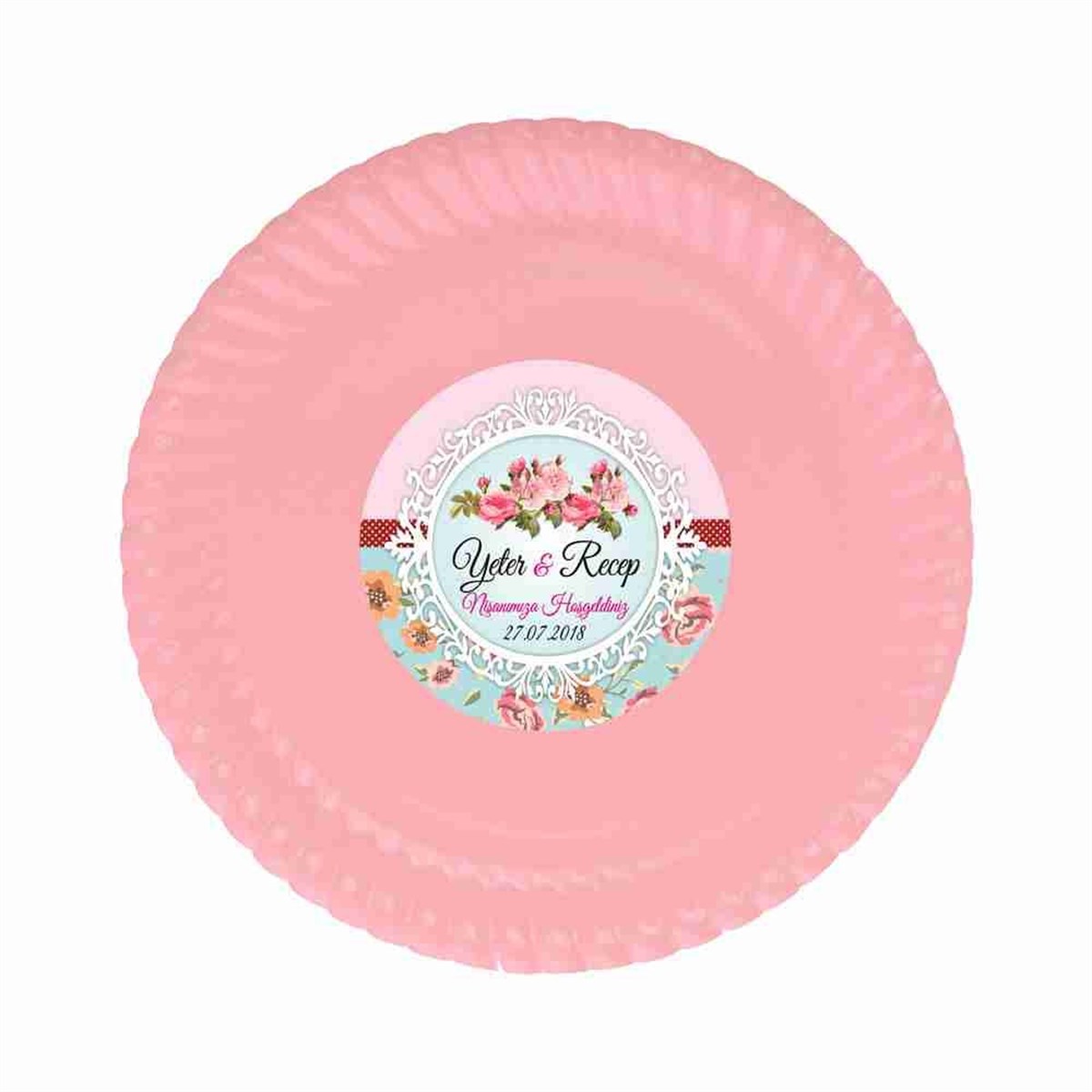 Nişan Vintage Stickerlı Tabak 
