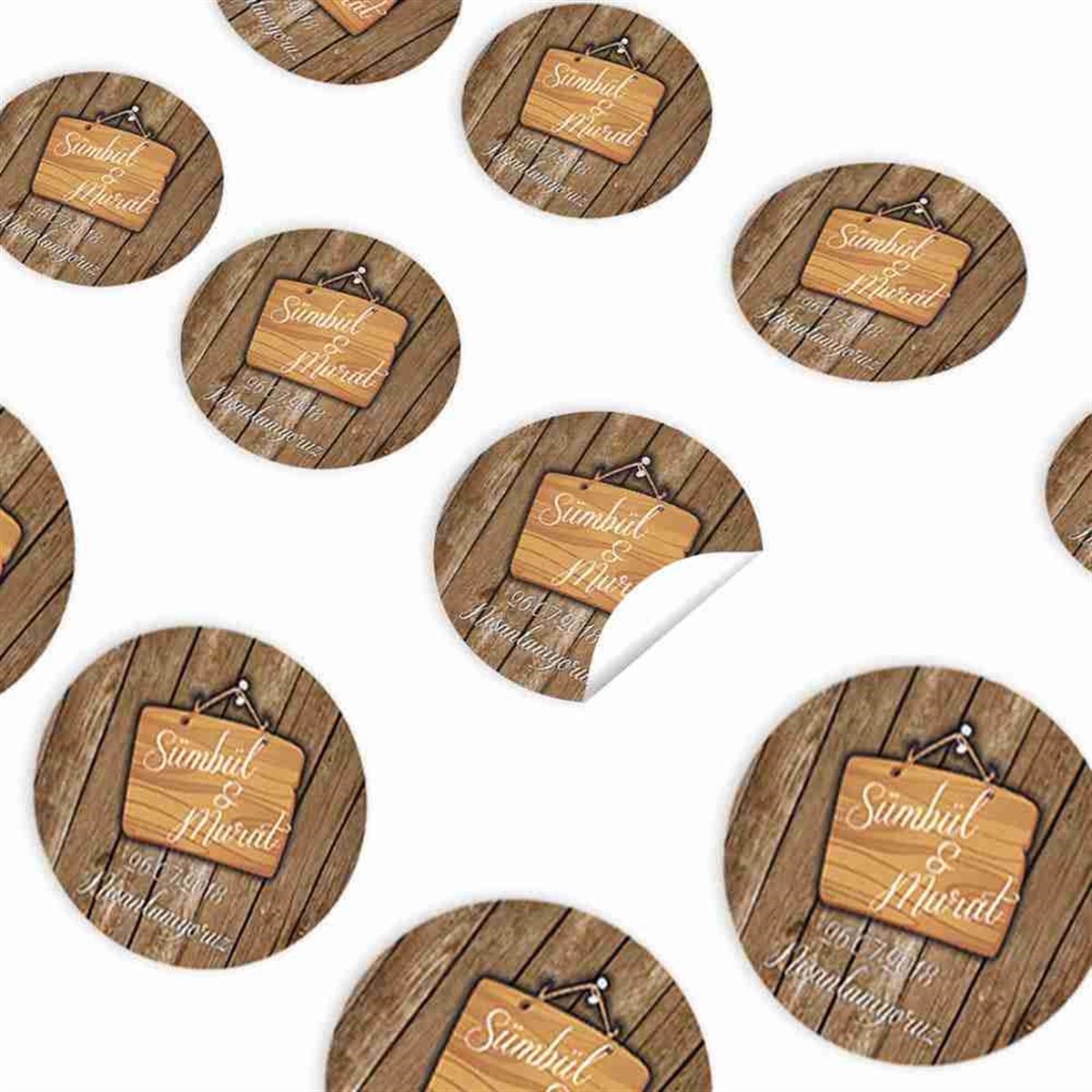 Nişan Yuvarlak Sticker 30 Adet 