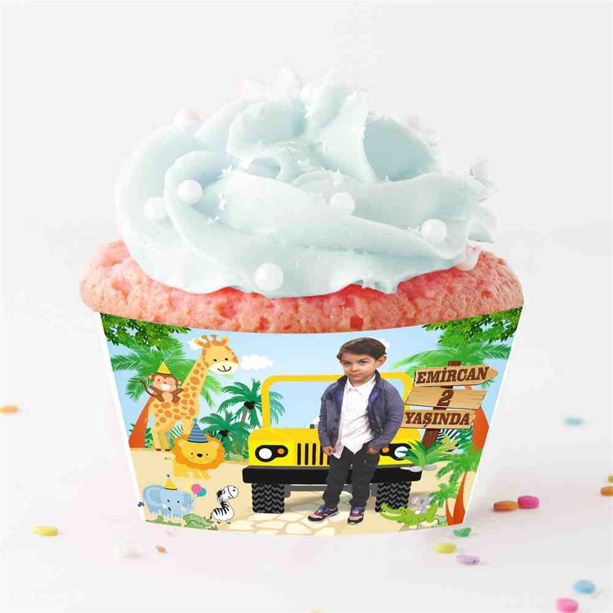 Orman Hayvanları Safari Temalı Cupcake Sargısı 