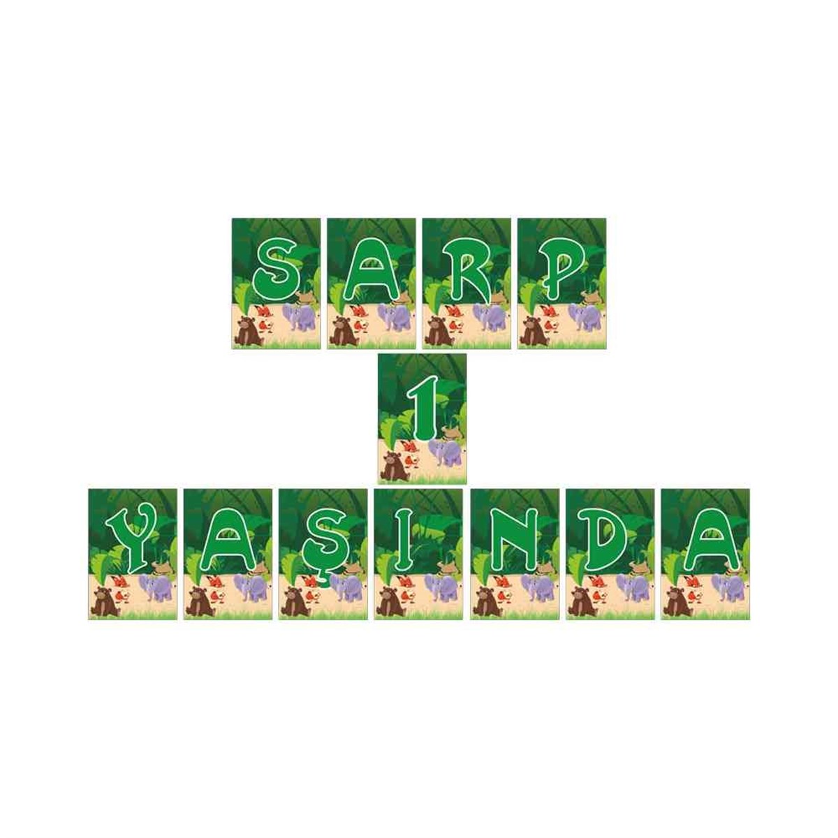 Ormanlı Safari Konsept Harf Banner 