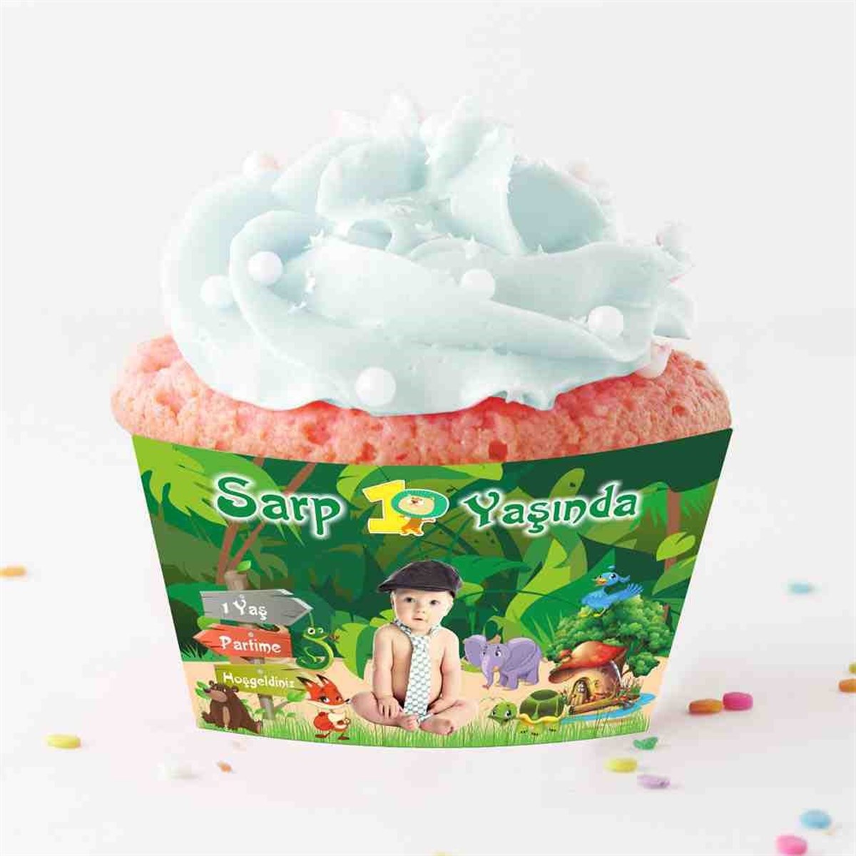 Ormanlı Safari Konsepti Cupcake Sargısı 