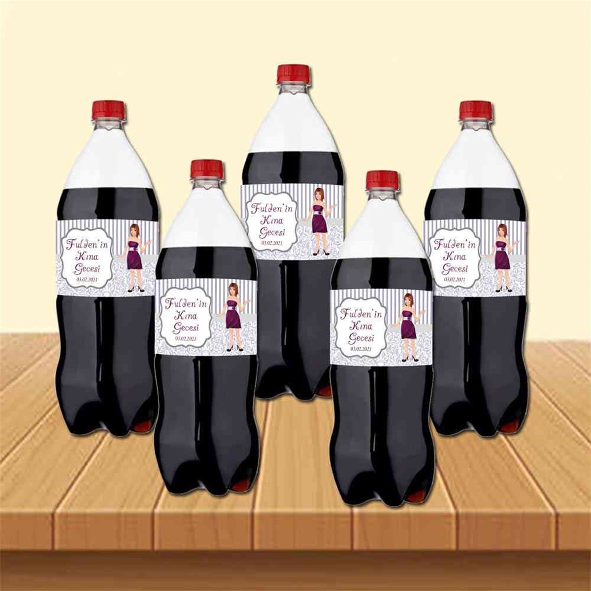 Otantik Kına Masa Süslemesi Litrelik Etiketi 