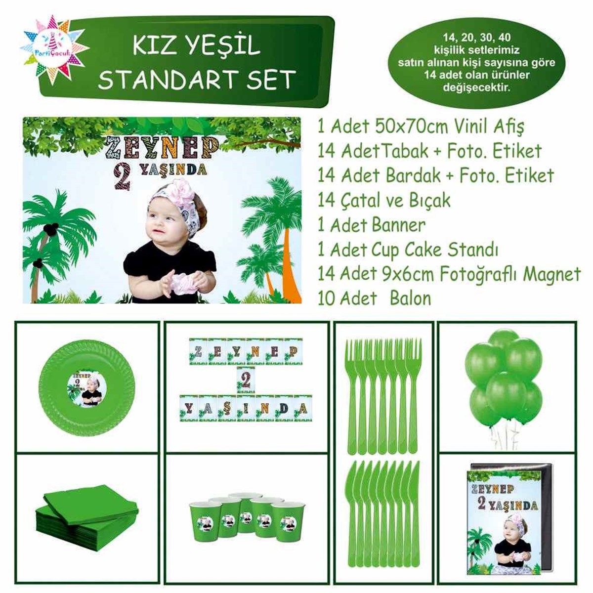 Panda Parti Mazlemeleri Konsept Standart Set 