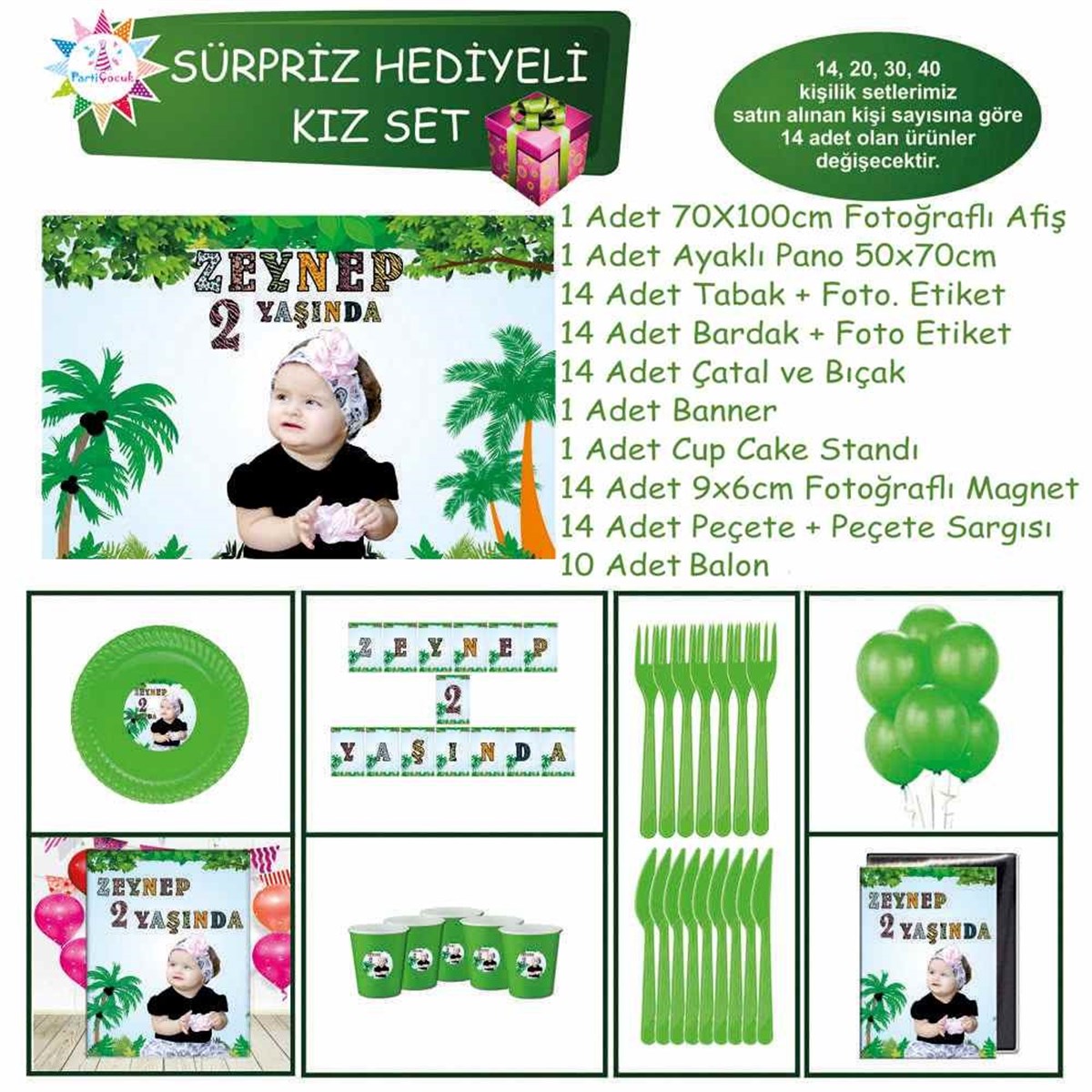 Panda Parti Mazlemeleri Konsept Sürpriz Set 