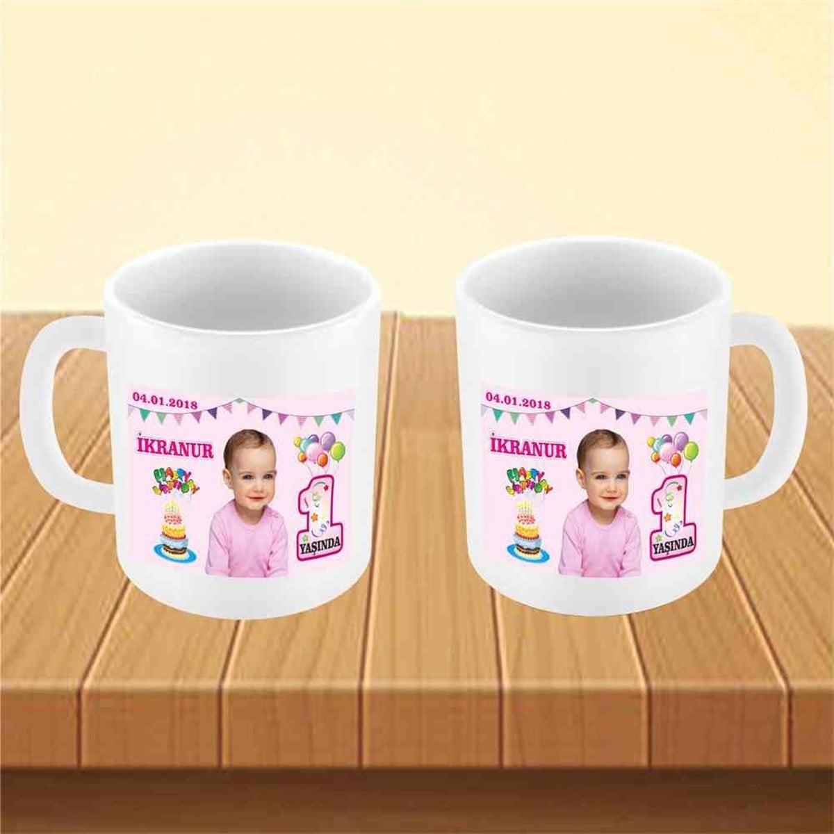 Pastalı Balonlu Konsept Kupa Bardak Mug  