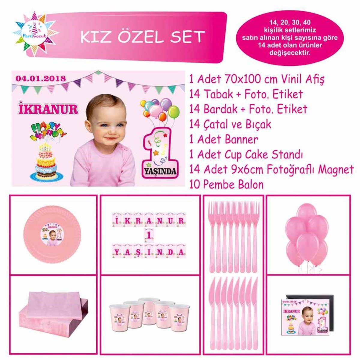 Pastalı Balonlu Konsept Özel Set 