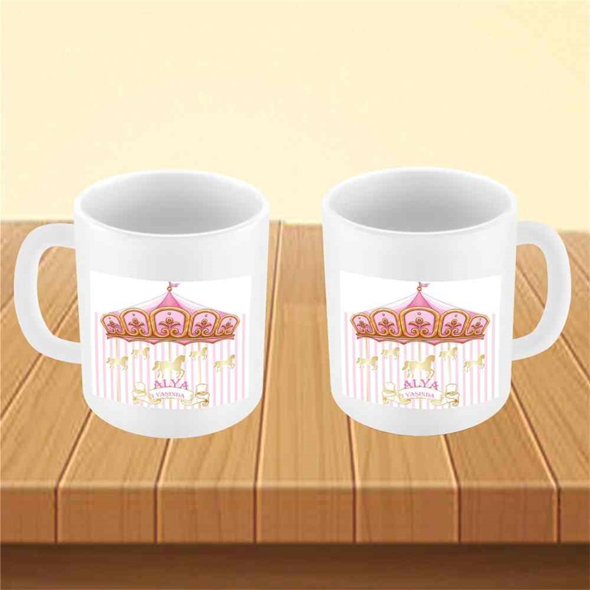 Pembe Atlı Karınca Konsept Kupa Bardak Mug  