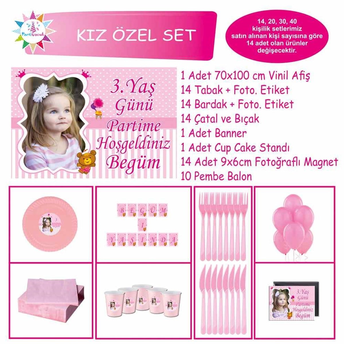Pembe Çizgili Ayılı Konsept Özel Set 