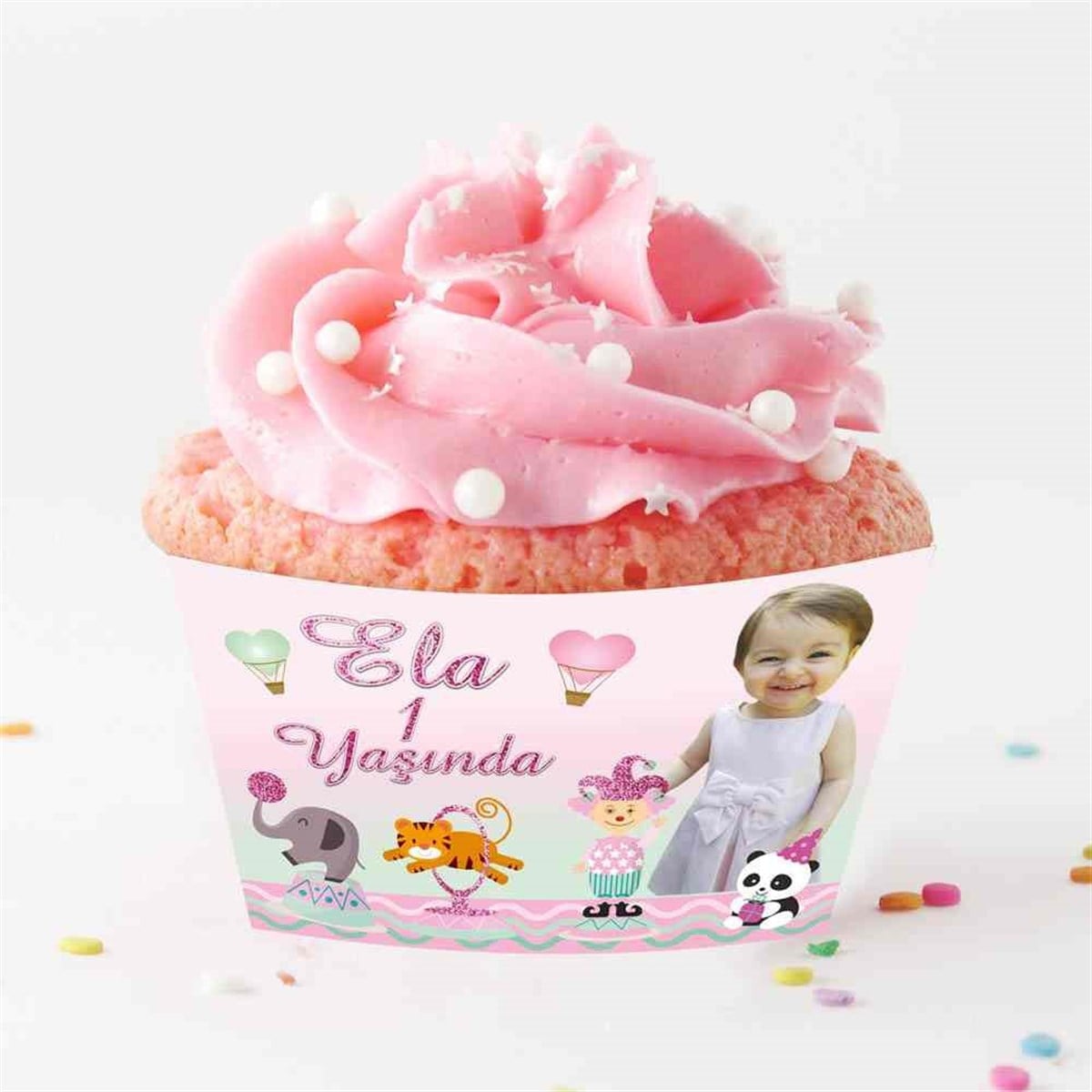 Pembe Karnaval Cupcake Sargısı 