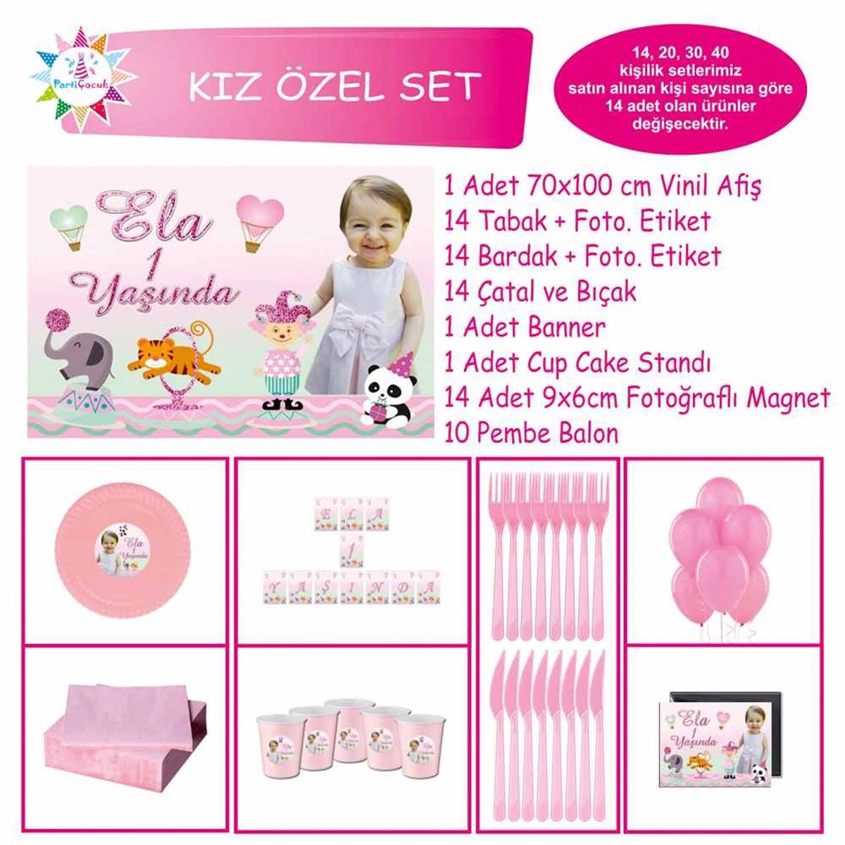 Pembe Karnaval Parti Süsleri Özel Set 