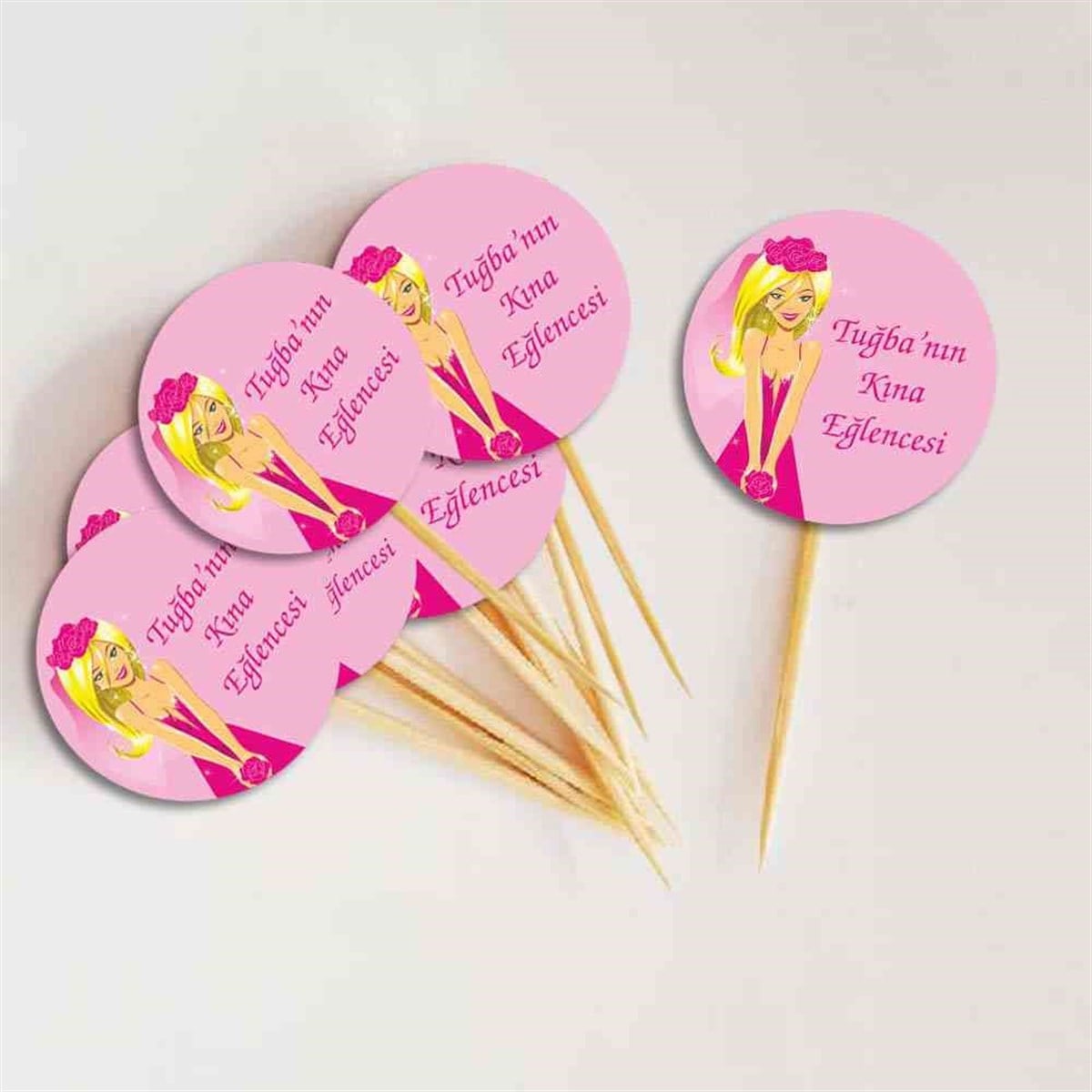 Pembe Kına Cupcake Süsü 
